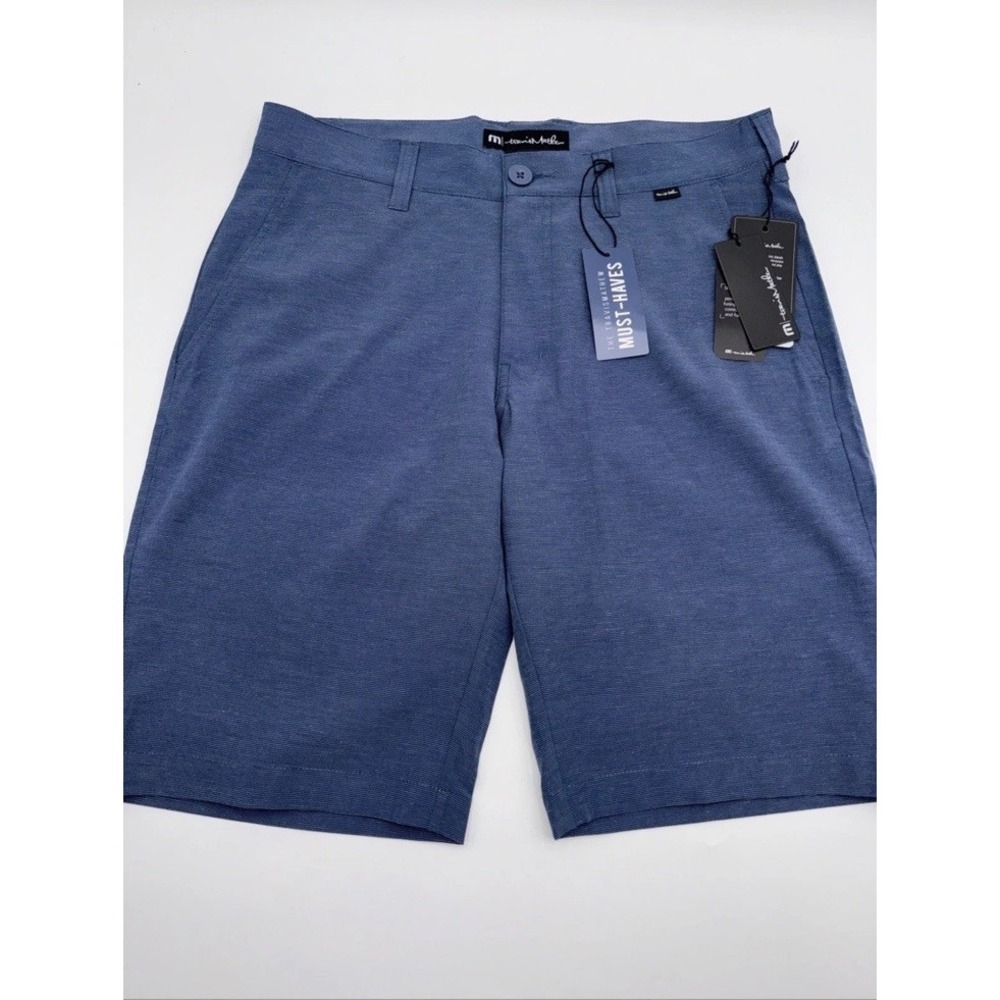 Travis‎ Mathew Beck Performance Golf Shorts Men's 42 Vintage Indigo Stretch 10"